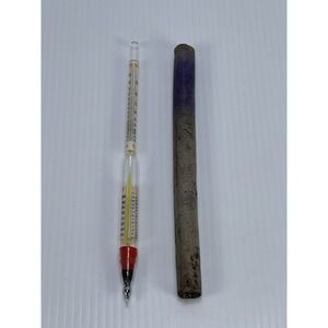 Vintage U.S. Custom House Hydrometer For Spirit W/Proof & Tralles Scales Germany